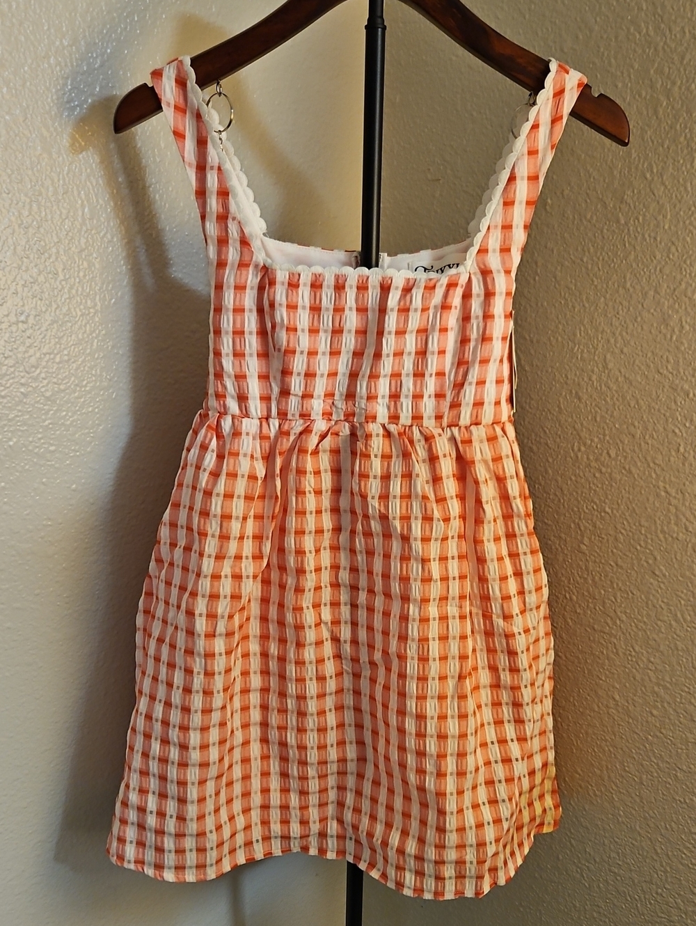 NWT Trixxi Red Gingham Smocked Mini Dress / Top XS